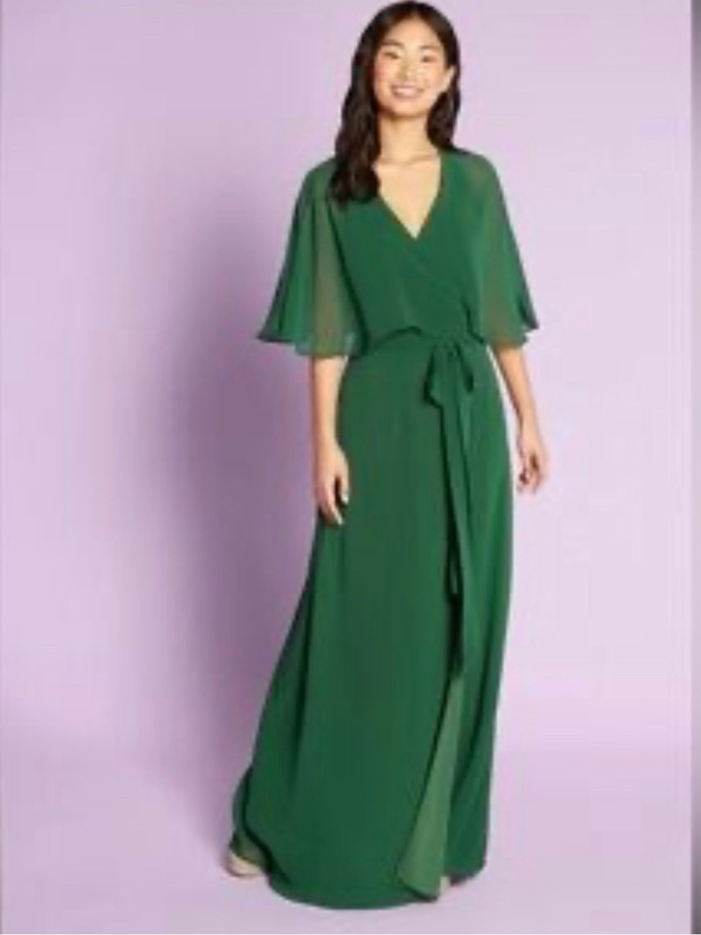 ModCloth Emerald Green Wrap Maxi Dress with Tie Waist